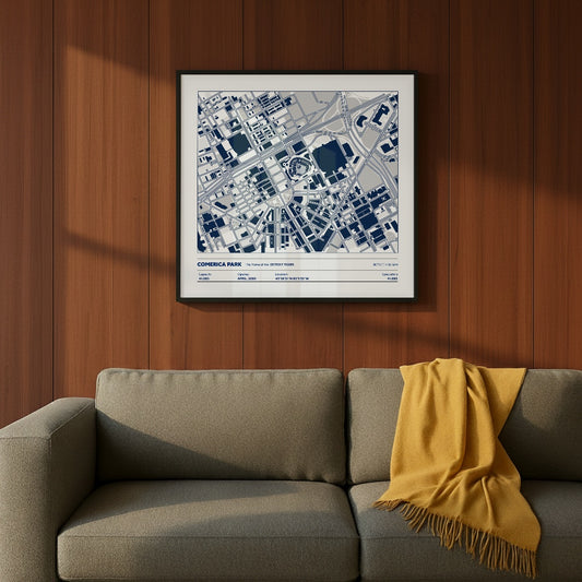 Comerica Park Stadium - City Map Light