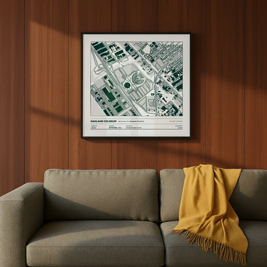 Oakland Coliseum Stadium - City Map Light