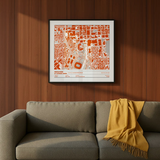 Oriole Park at Camden Yards Stadium - City Map Light
