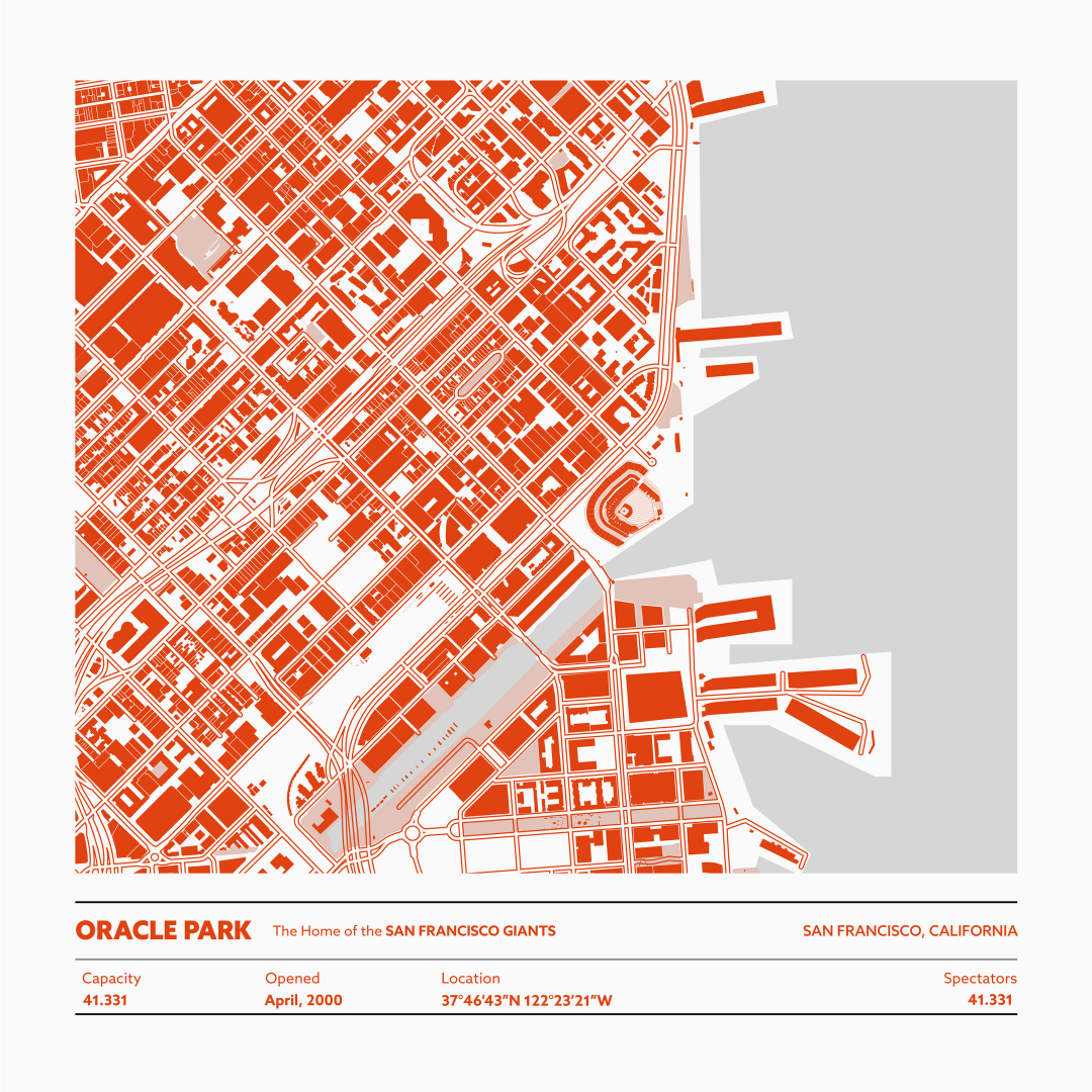 ORACLE PARK STADIUM Aerial - Detailed