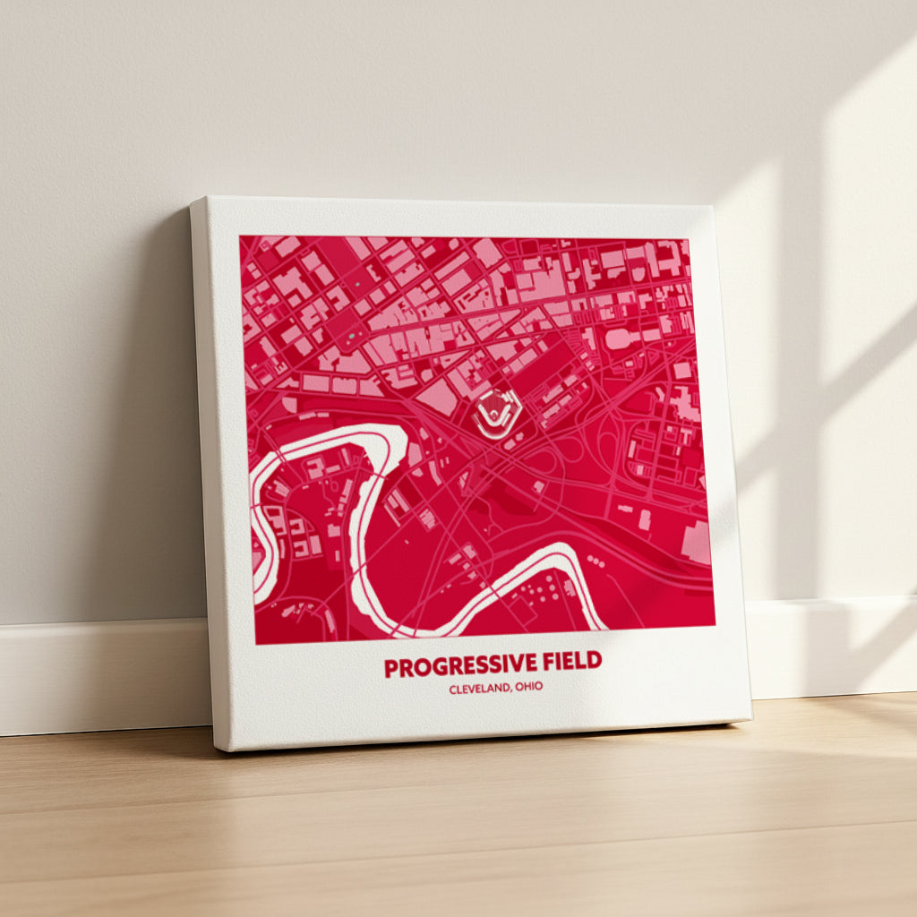 Progressive Field Stadium - City Map Dark