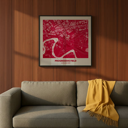 Progressive Field Stadium - City Map Dark