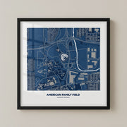 American Family Field Stadium - City Map Dark