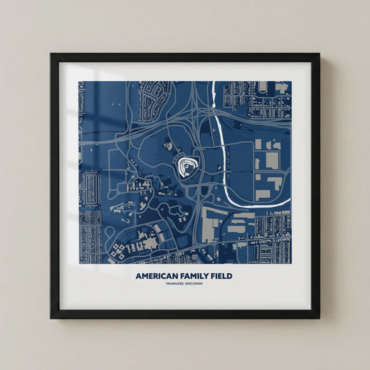 American Family Field Stadium - City Map Dark