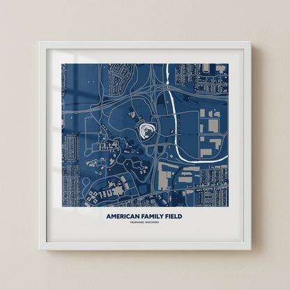 American Family Field Stadium - City Map Dark