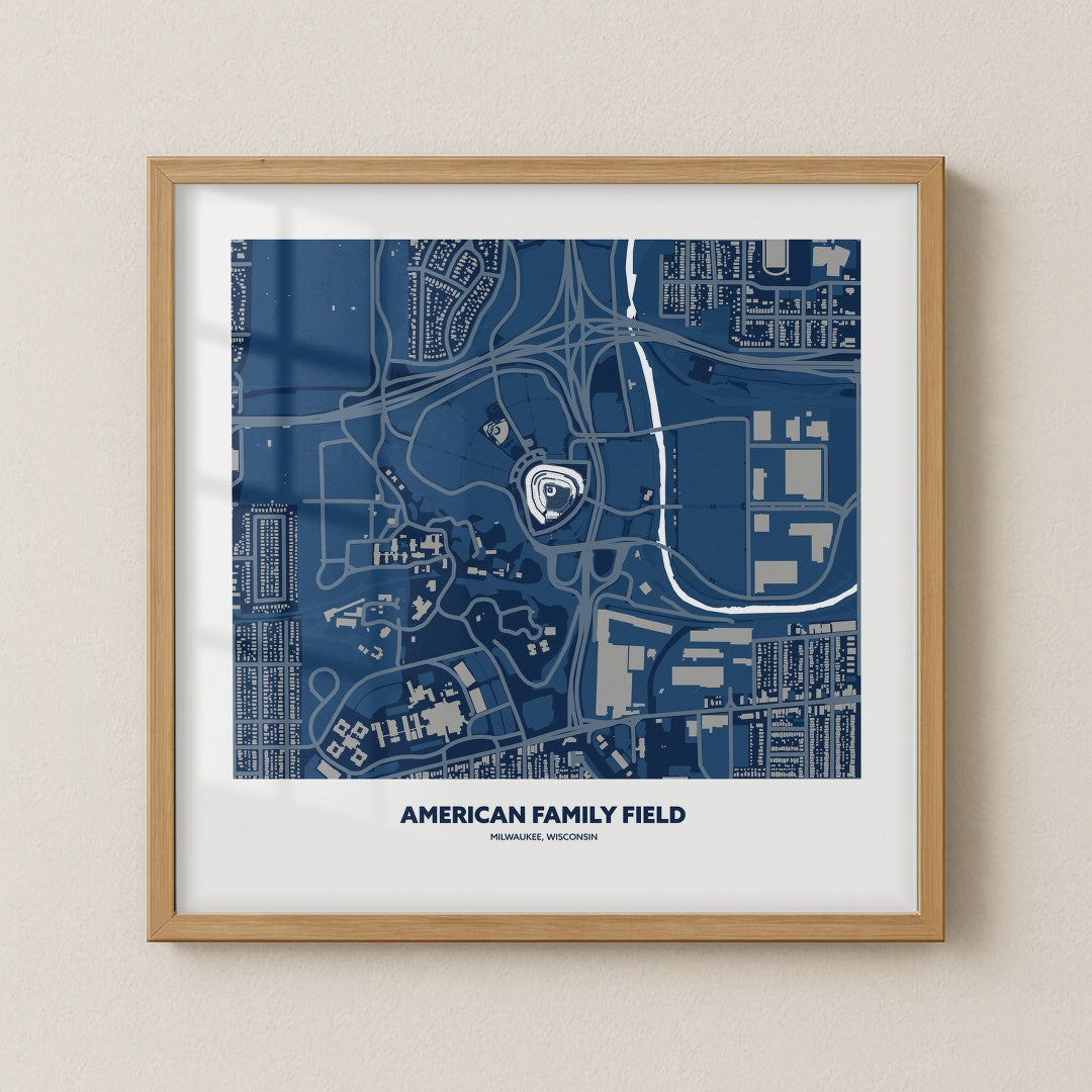American Family Field Stadium - City Map Dark