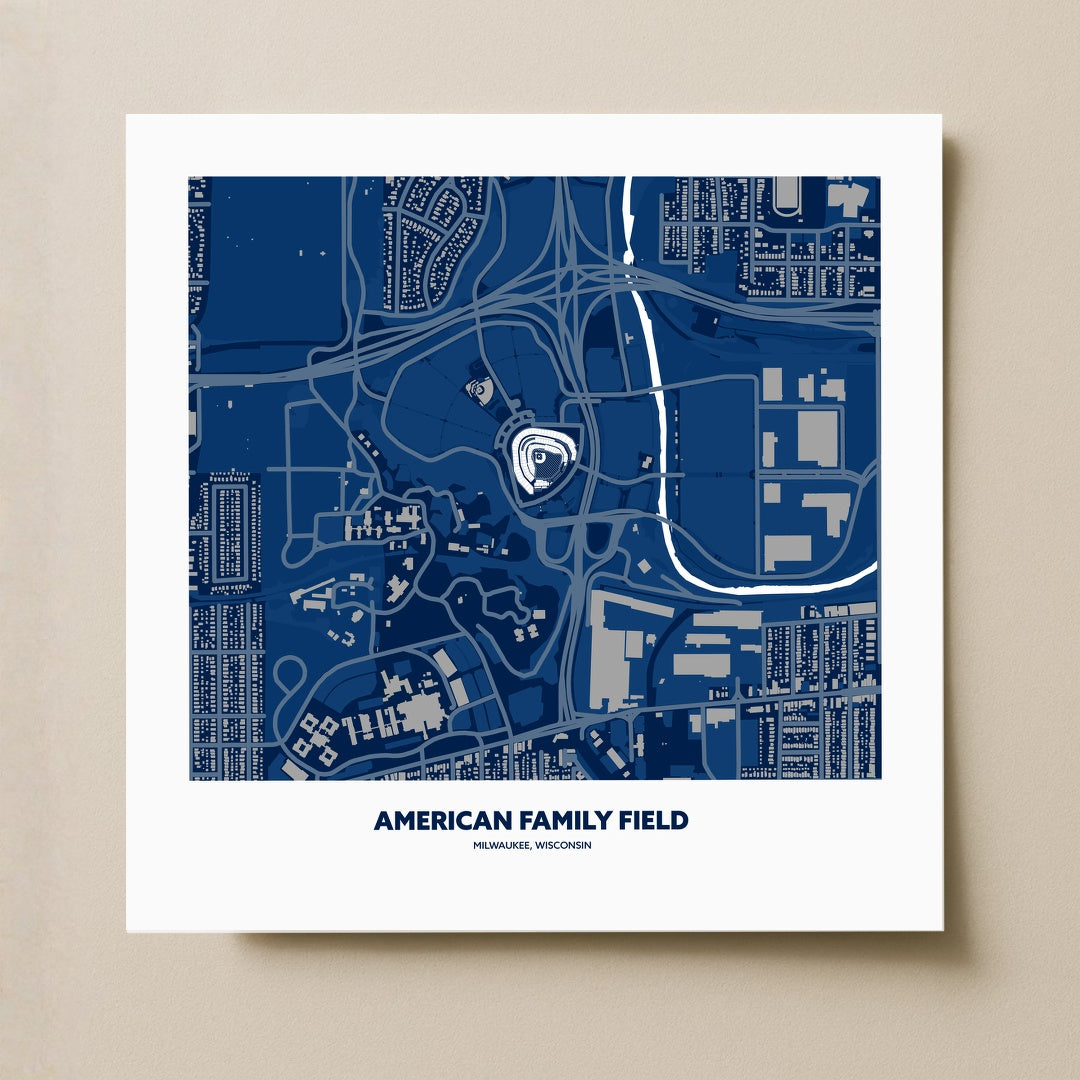 American Family Field Stadium - City Map Dark