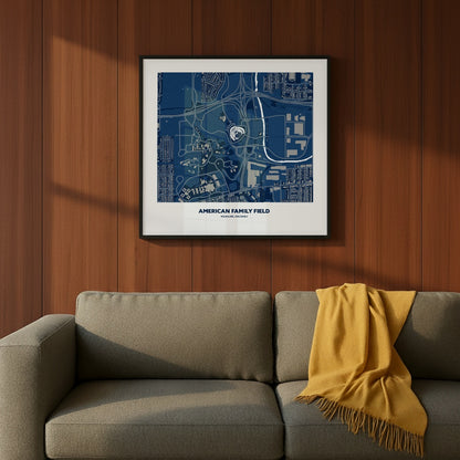 American Family Field Stadium - City Map Dark