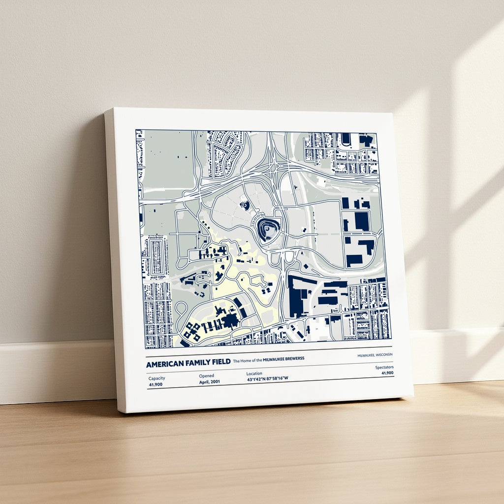 American Family Field Stadium - City Map Light
