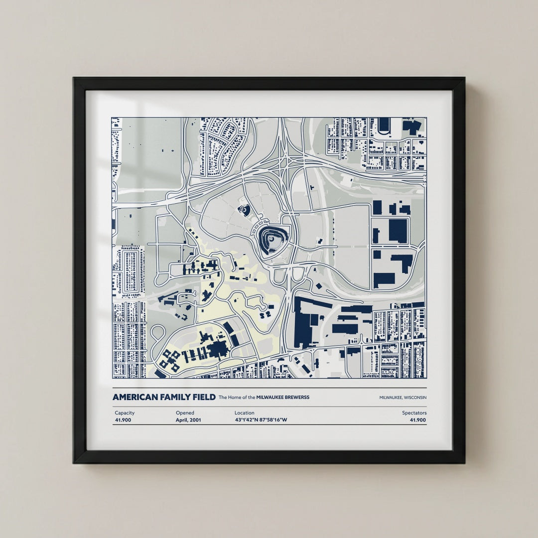 American Family Field Stadium - City Map Light