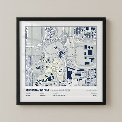 American Family Field Stadium - City Map Light
