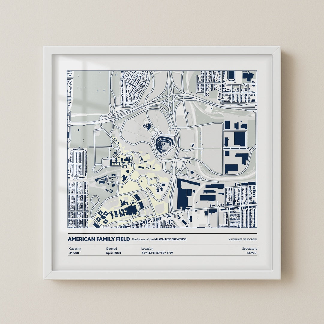 American Family Field Stadium - City Map Light