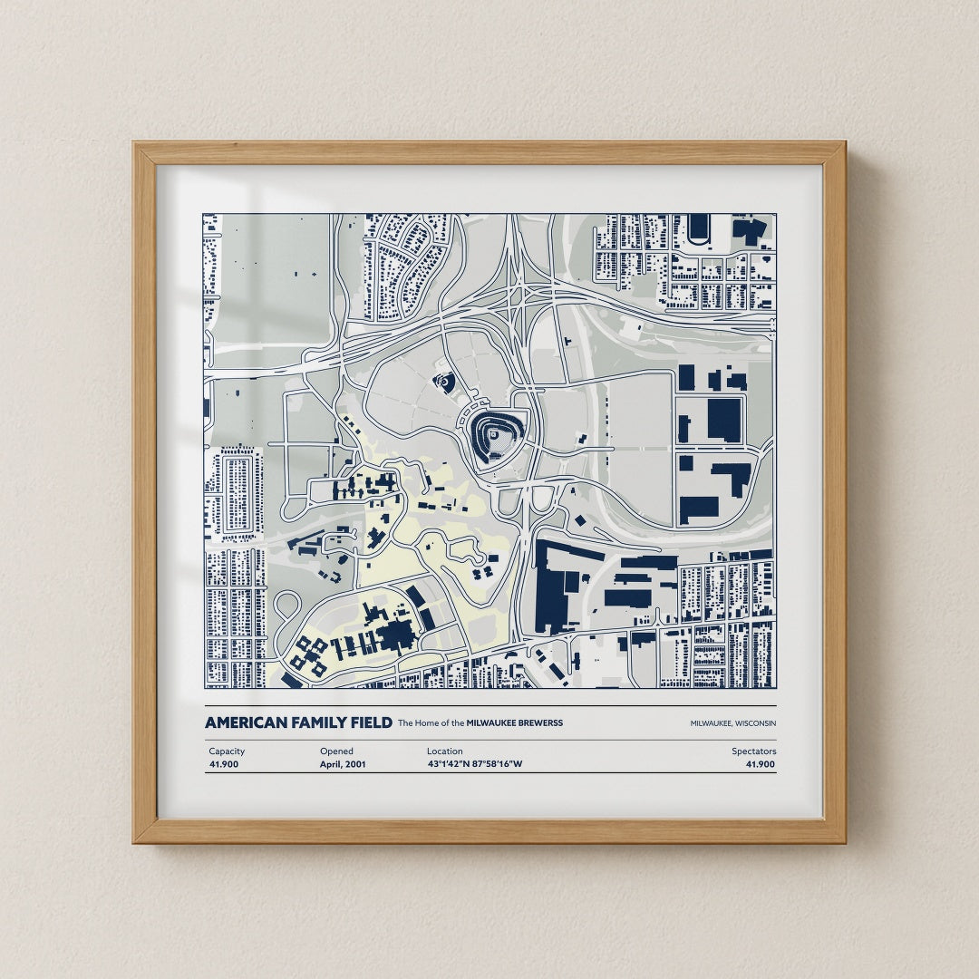 American Family Field Stadium - City Map Light