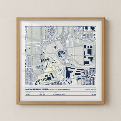 American Family Field Stadium - City Map Light