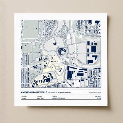 American Family Field Stadium - City Map Light