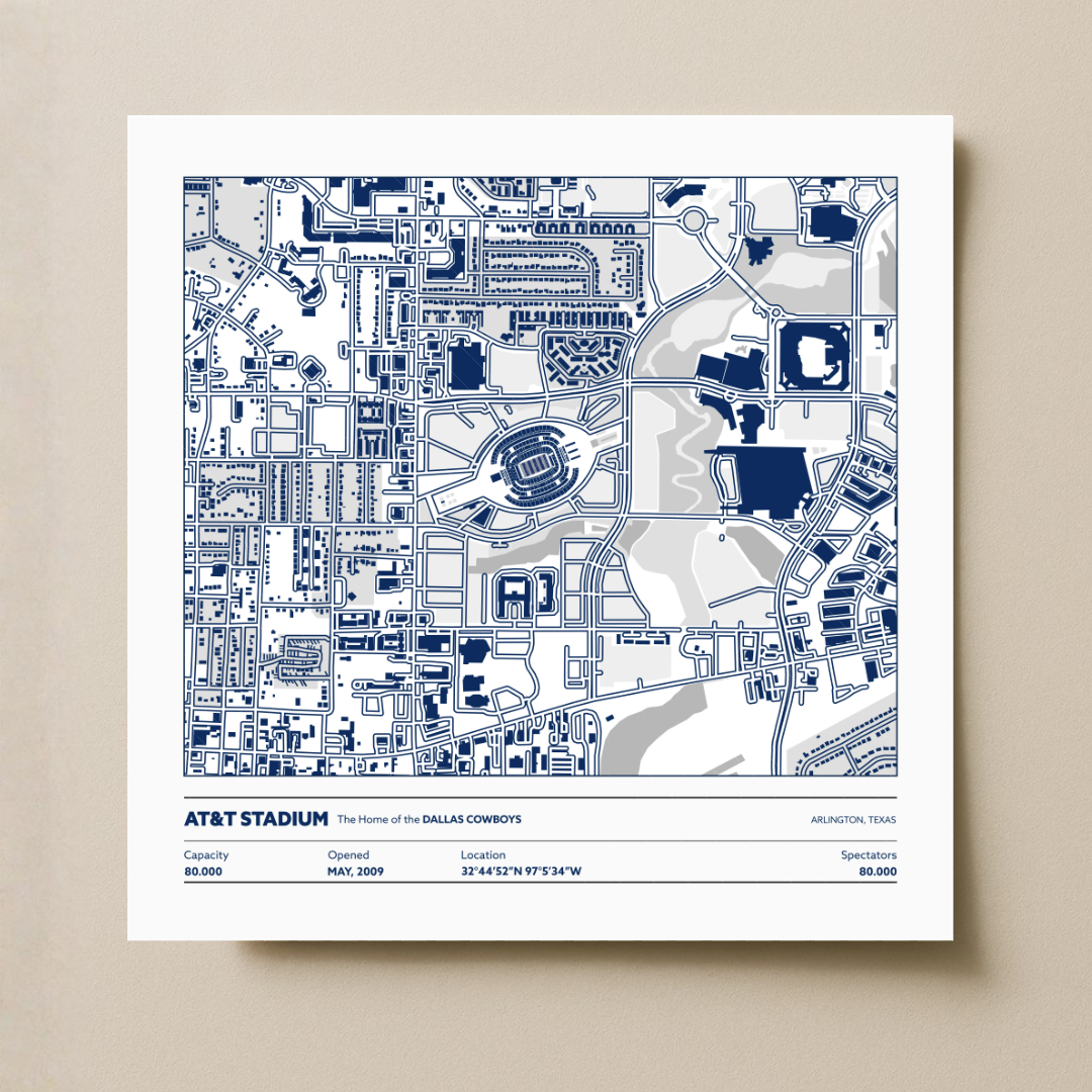 AT&T Soccer Stadium - City Map Light