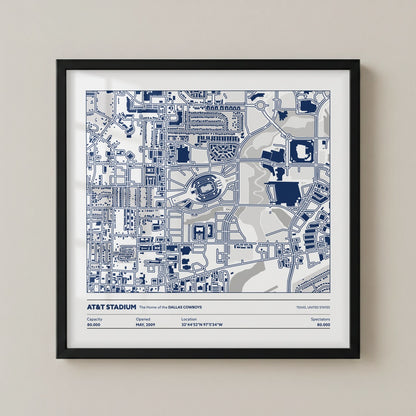 AT&T Stadium - City Map Light