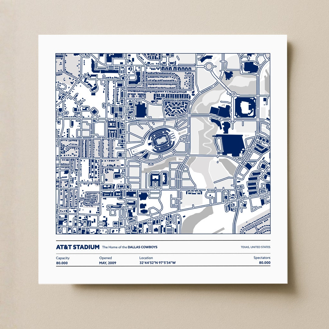 AT&T Stadium - City Map Light