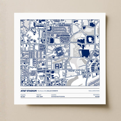 AT&T Stadium - City Map Light