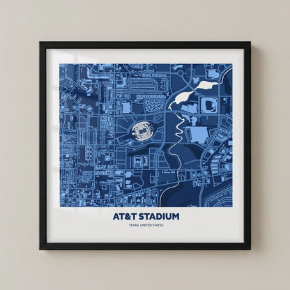 AT&T Stadium - City Map Dark