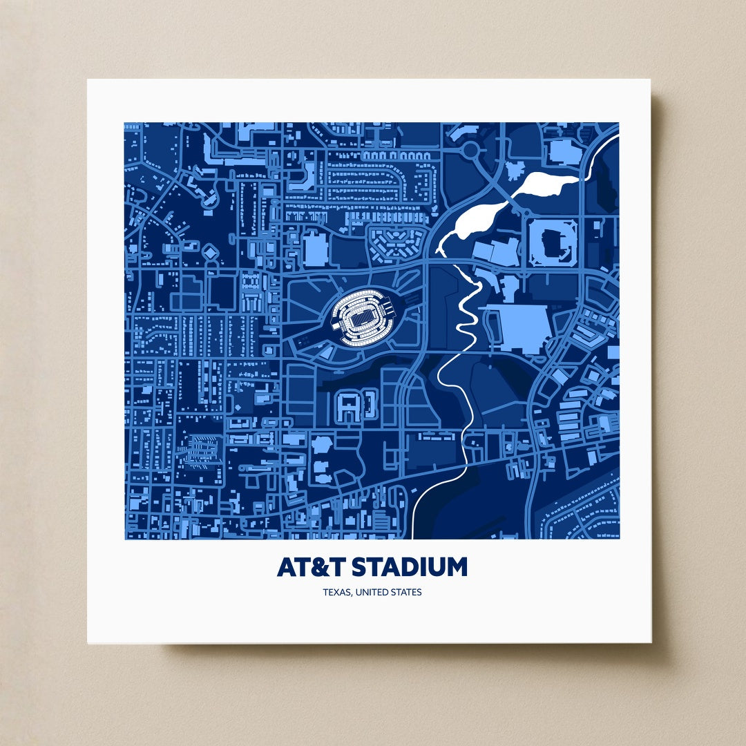 AT&T Stadium - City Map Dark
