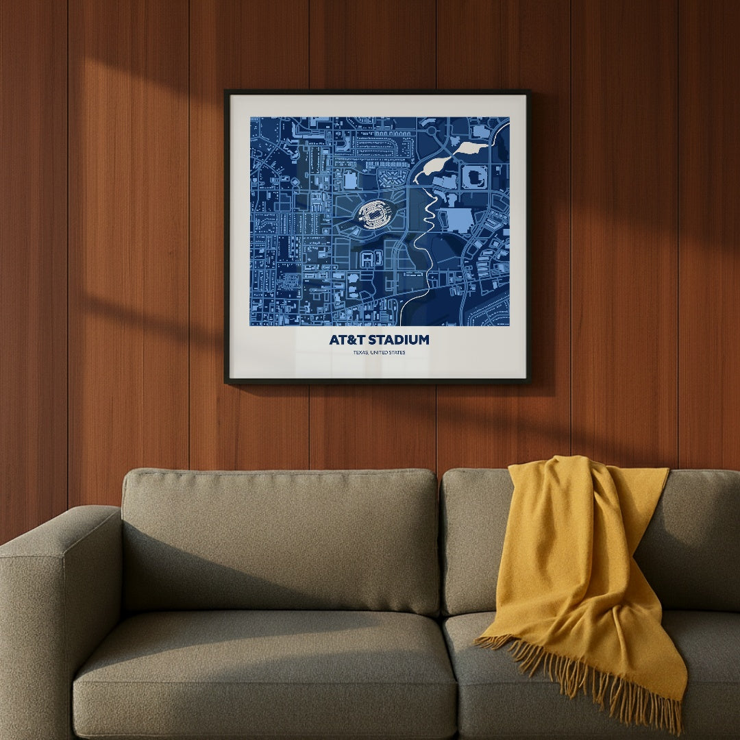 AT&T Stadium - City Map Dark