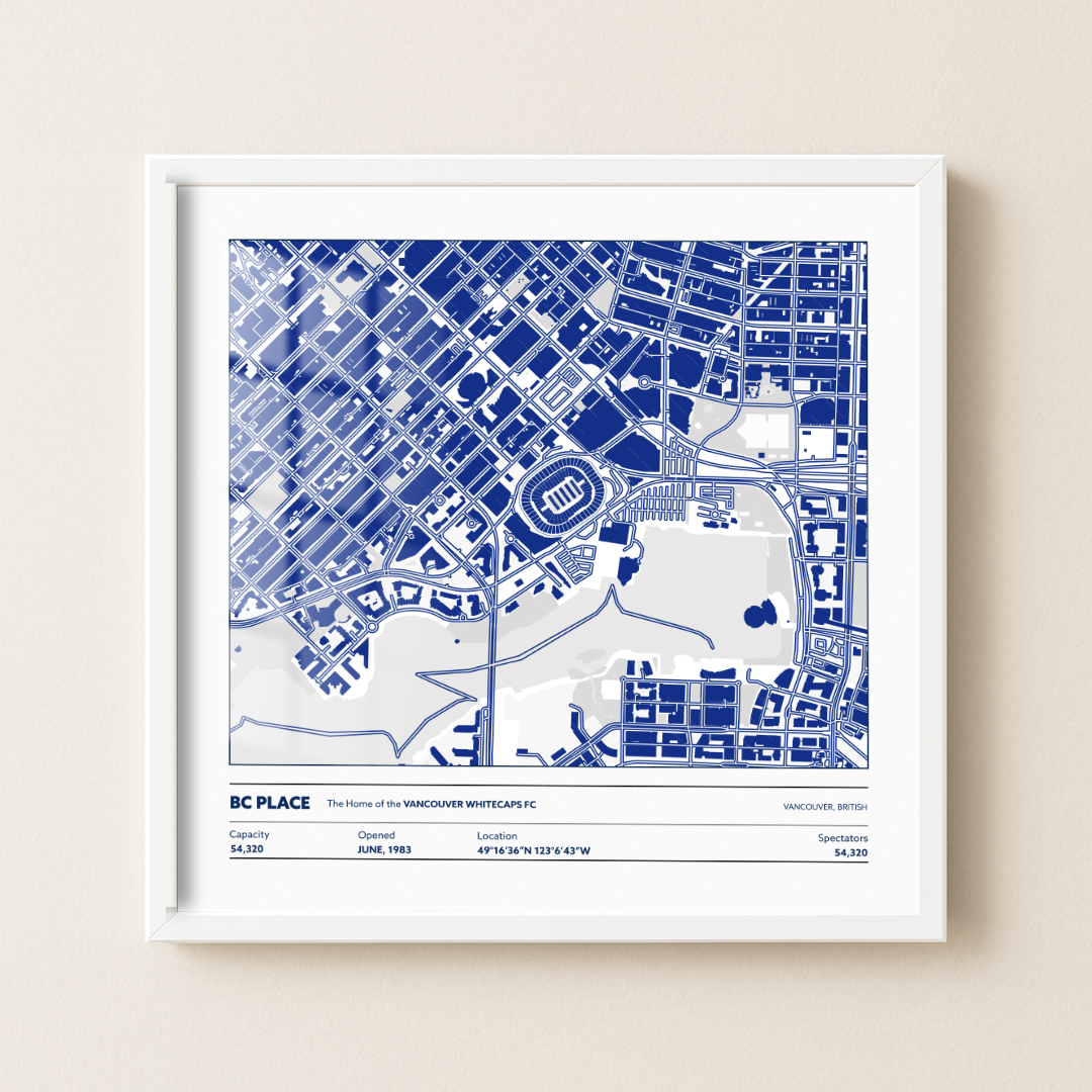 BC Place Soccer Stadium - City Map Light