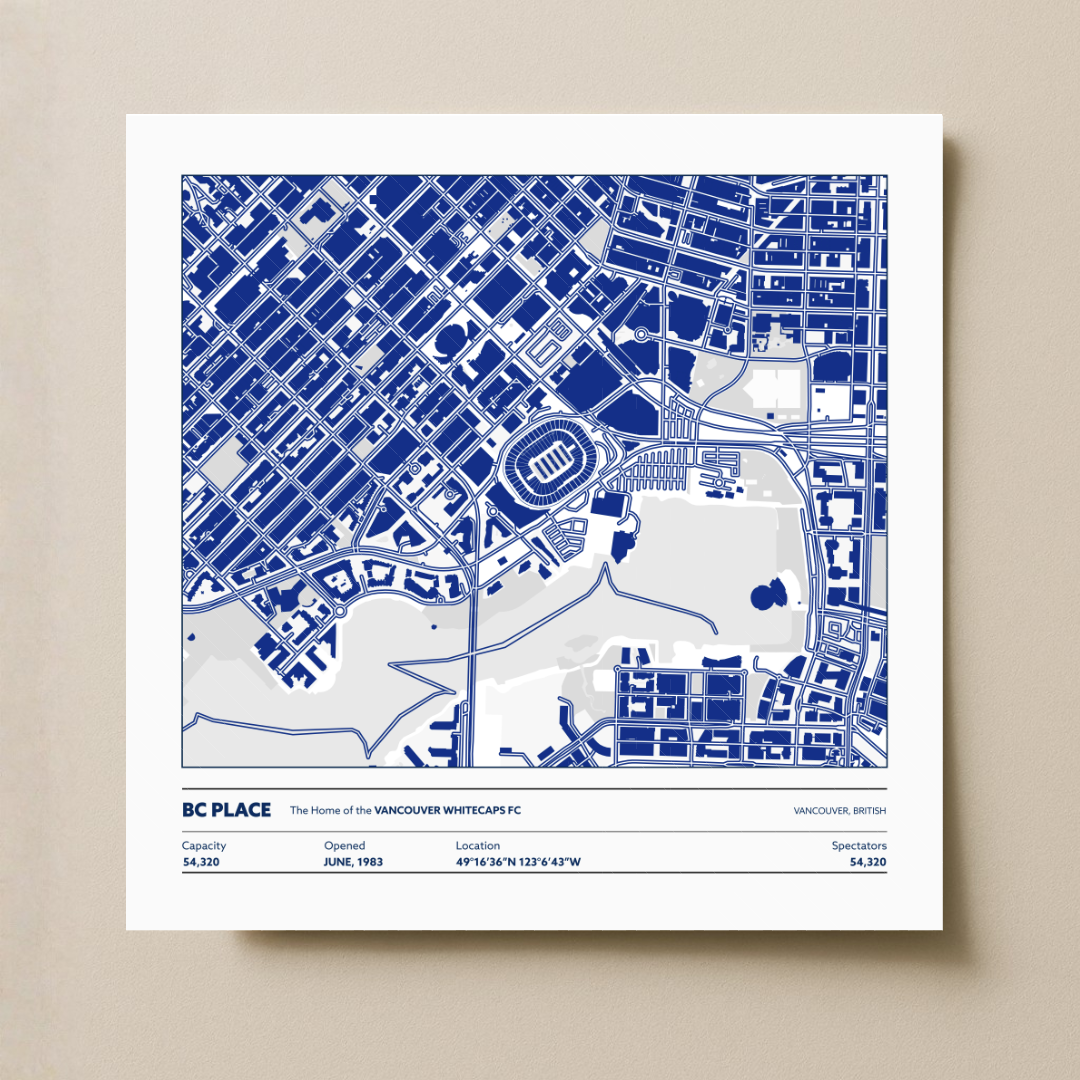 BC Place Soccer Stadium - City Map Light