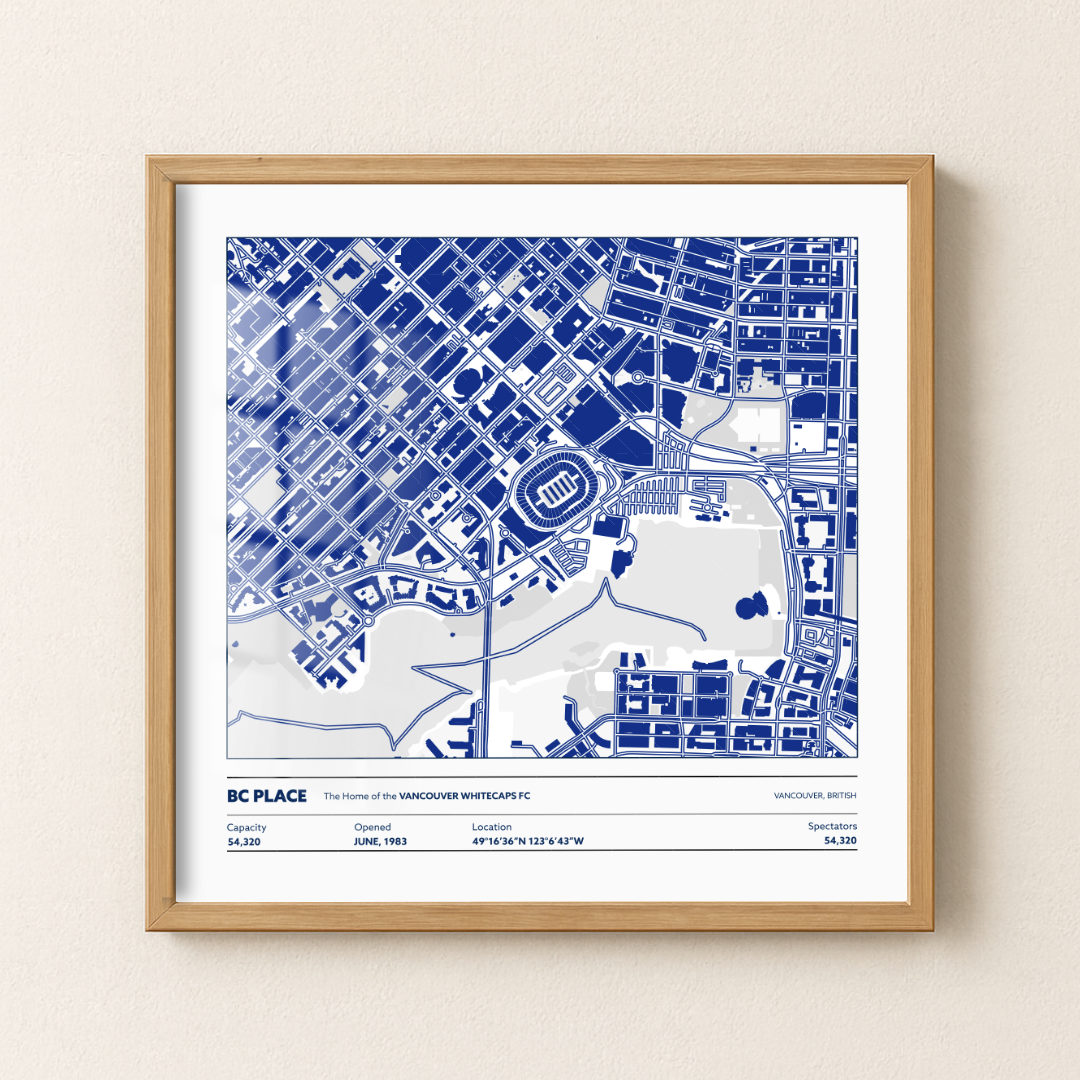 BC Place Soccer Stadium - City Map Light