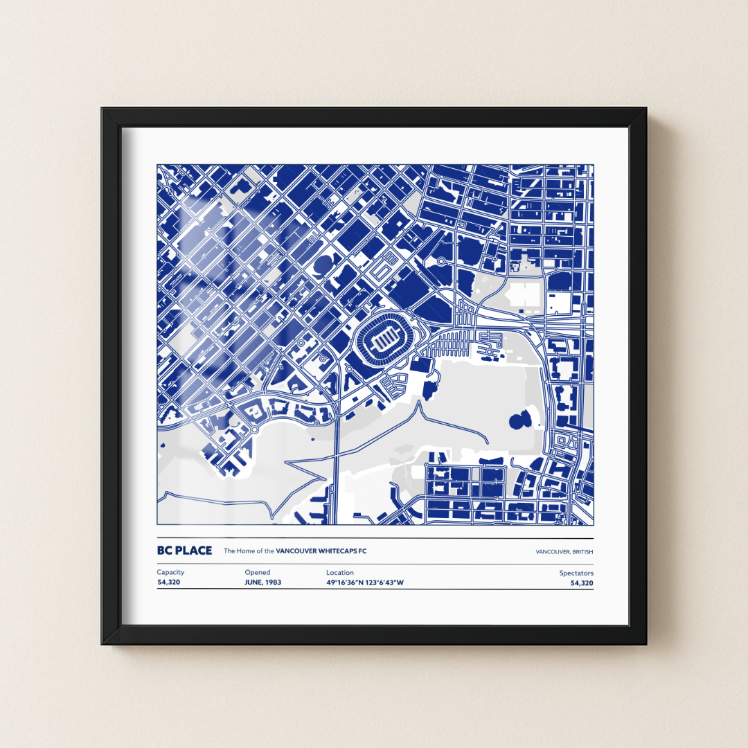 BC Place Soccer Stadium - City Map Light