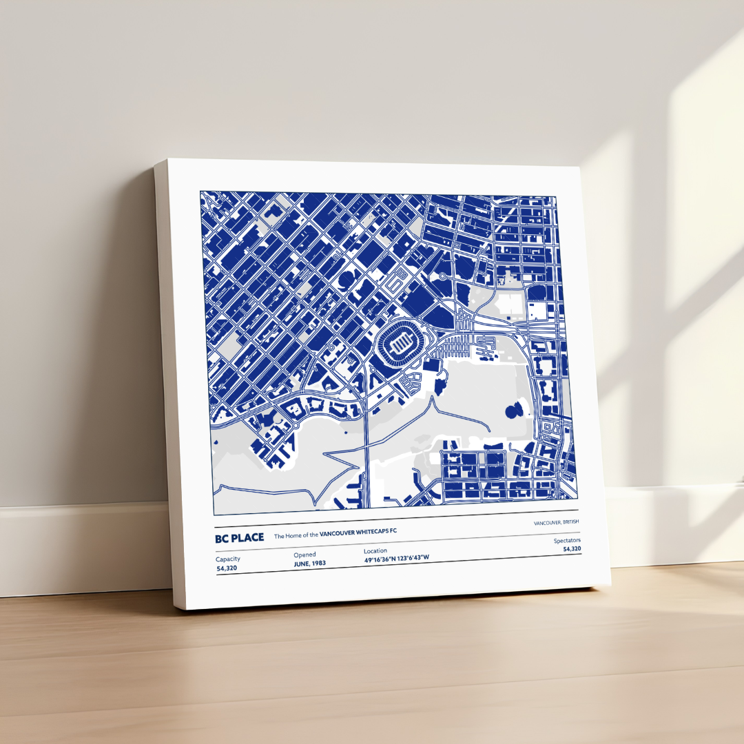 BC Place Soccer Stadium - City Map Light