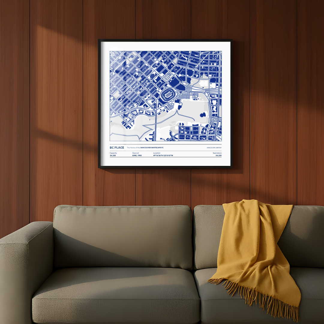 BC Place Soccer Stadium - City Map Light