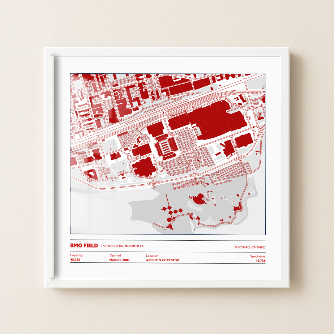 BMO Field Soccer Stadium - City Map Light