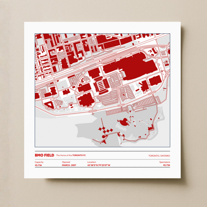 BMO Field Soccer Stadium - City Map Light