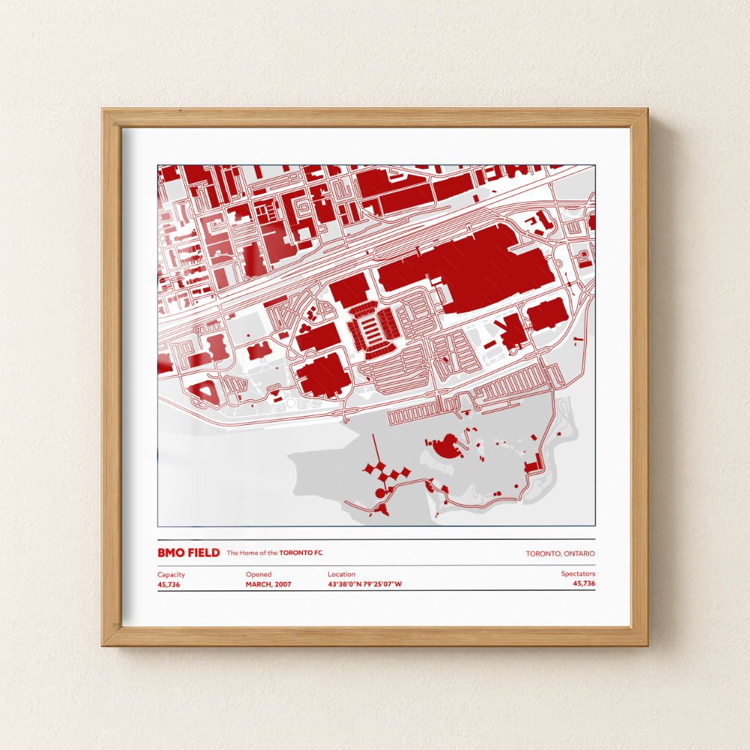 BMO Field Soccer Stadium - City Map Light