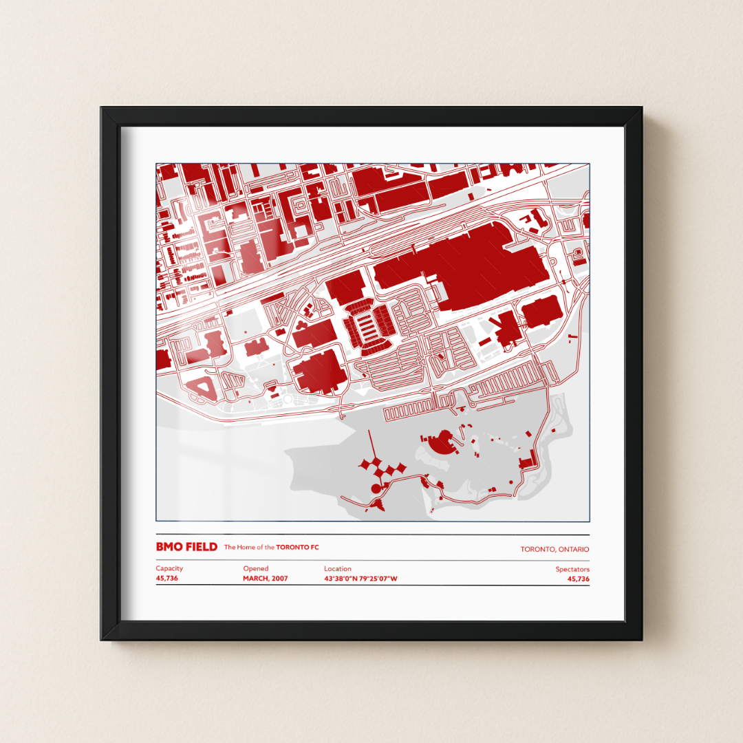 BMO Field Soccer Stadium - City Map Light