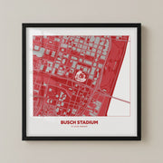 Busch Stadium - City Map Dark