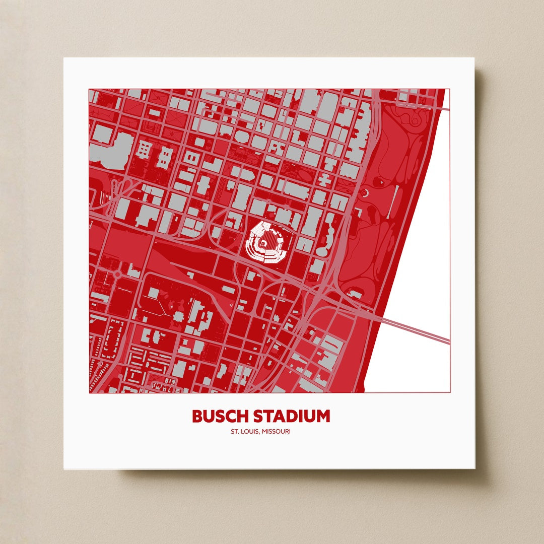 Busch Stadium - City Map Dark