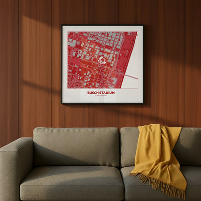 Busch Stadium - City Map Dark