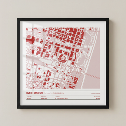 Busch Stadium - City Map Light