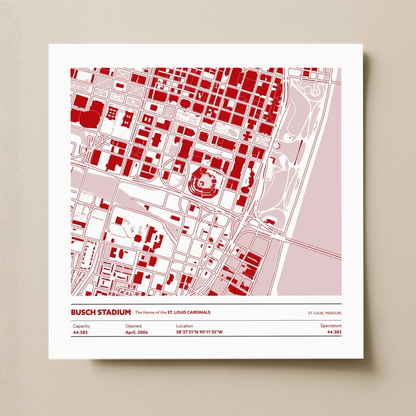 Busch Stadium - City Map Light
