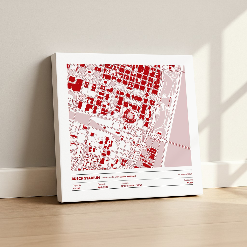 Busch Stadium - City Map Light