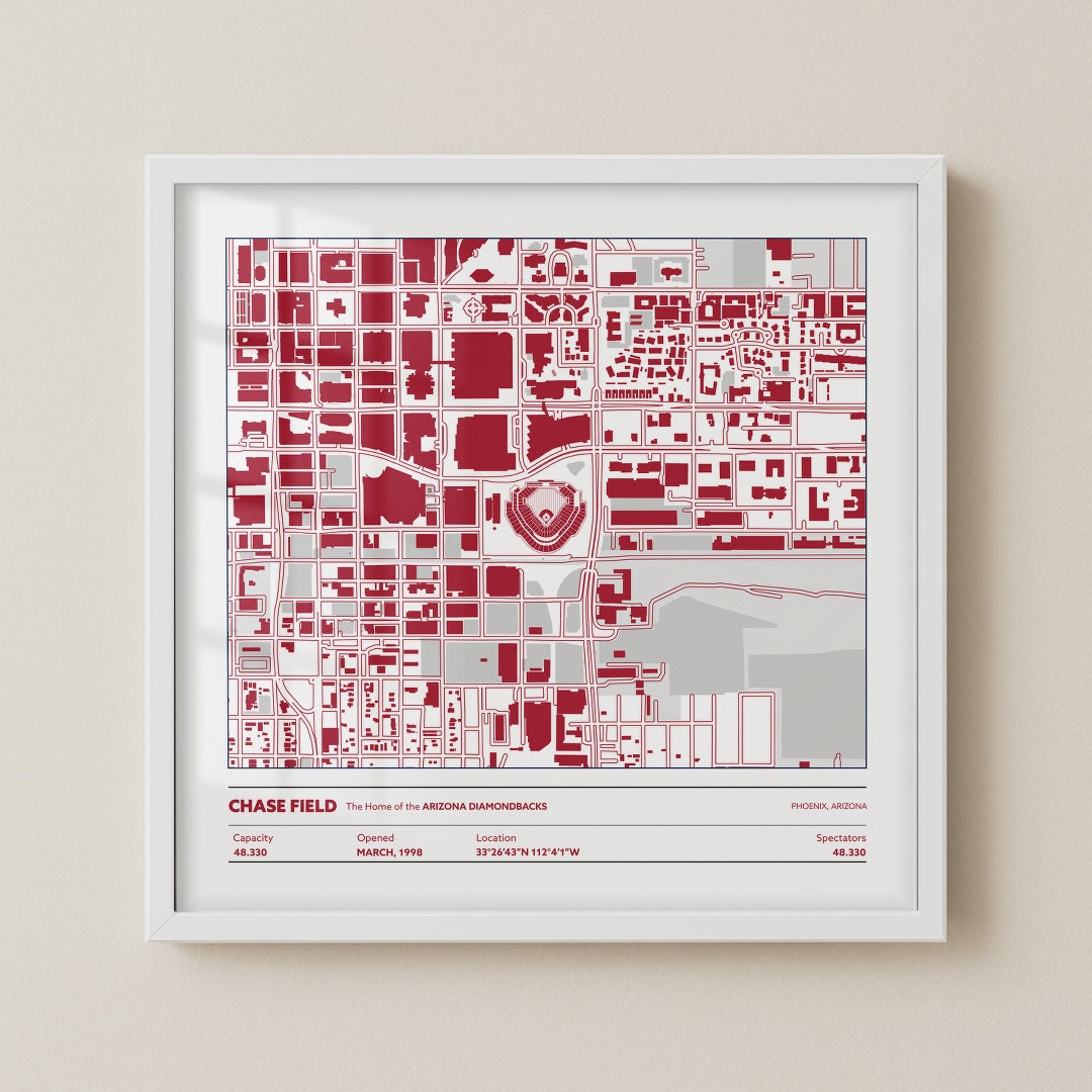 Chase Field Stadium - City Map Light