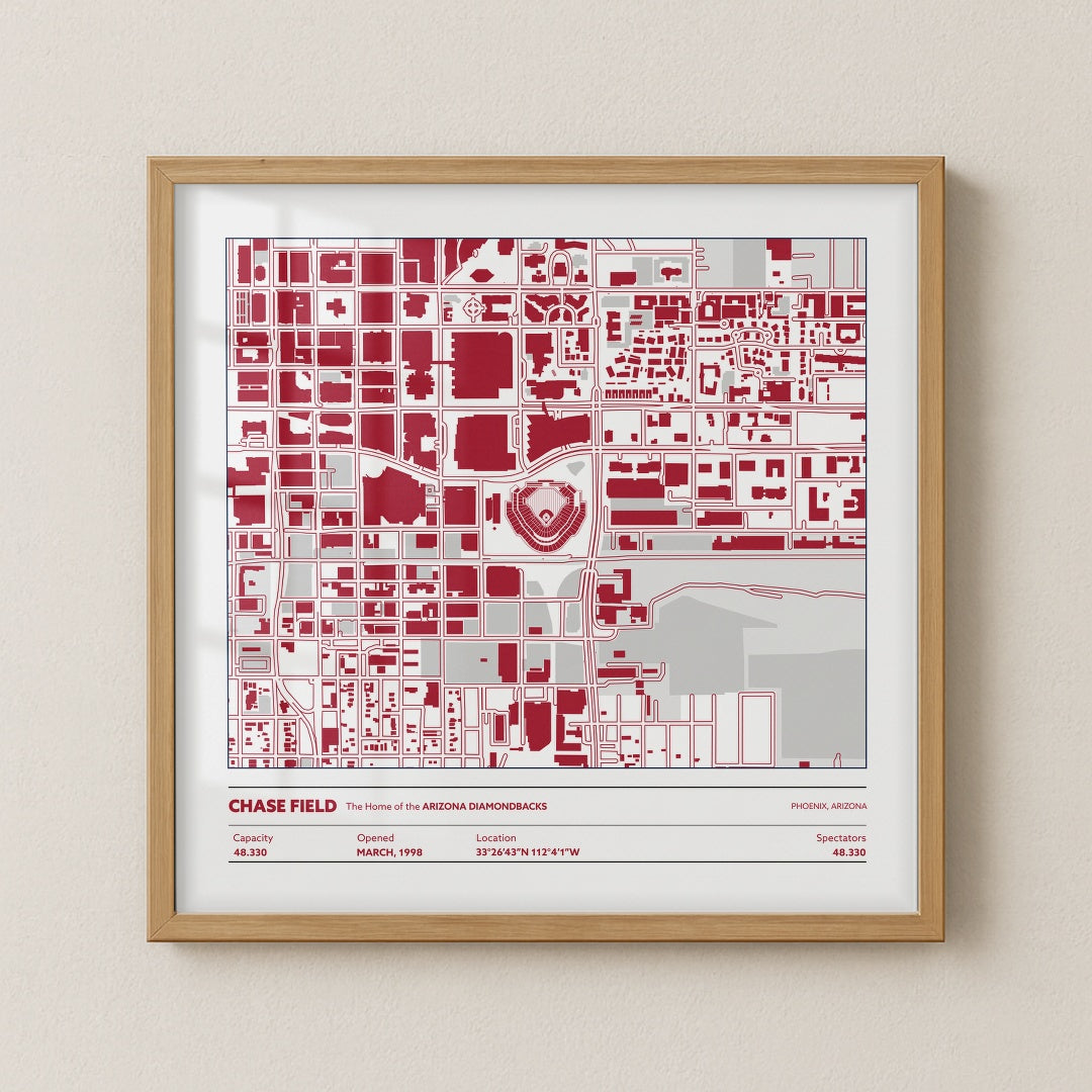 Chase Field Stadium - City Map Light