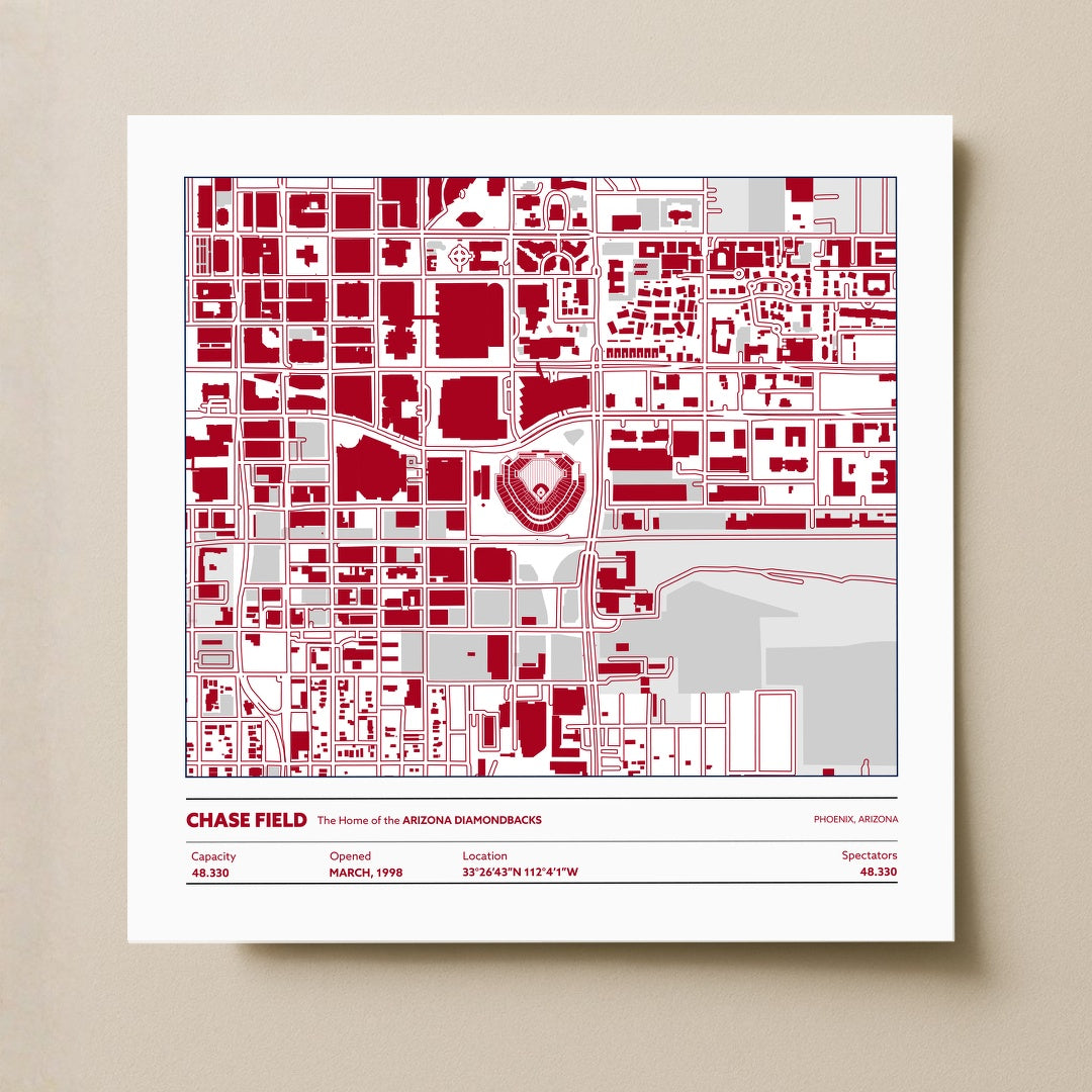 Chase Field Stadium - City Map Light
