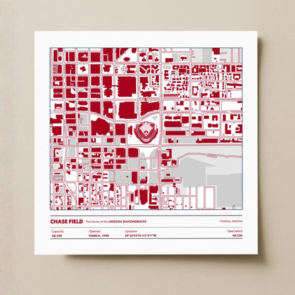 Chase Field Stadium - City Map Light
