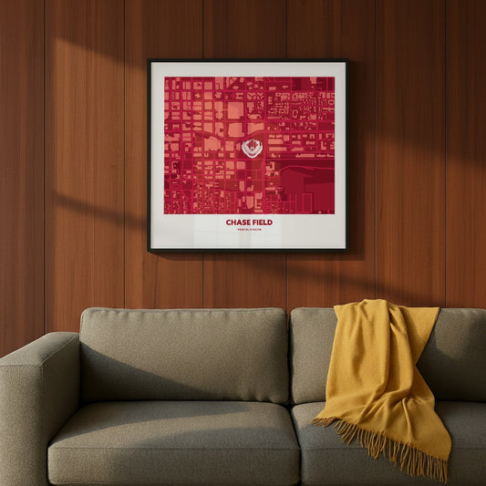 Chase Field Stadium - City Map Dark