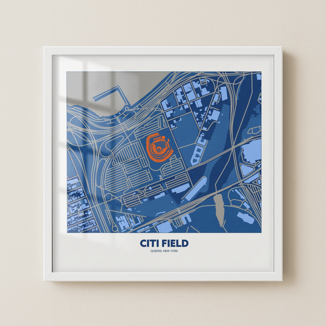 Citi Field Stadium - Signature Map Dark