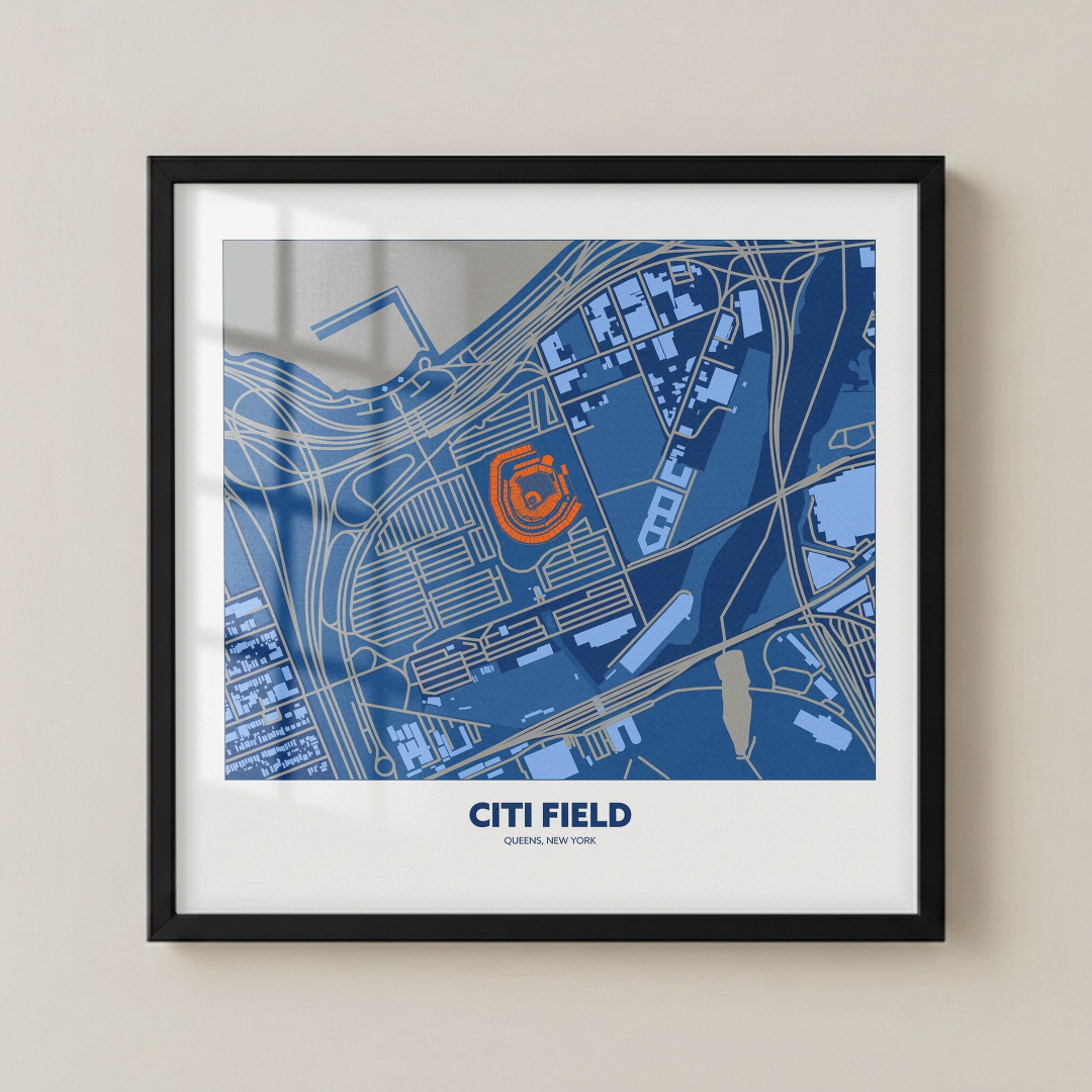 Citi Field Stadium - Signature Map Dark