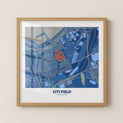 Citi Field Stadium - Signature Map Dark